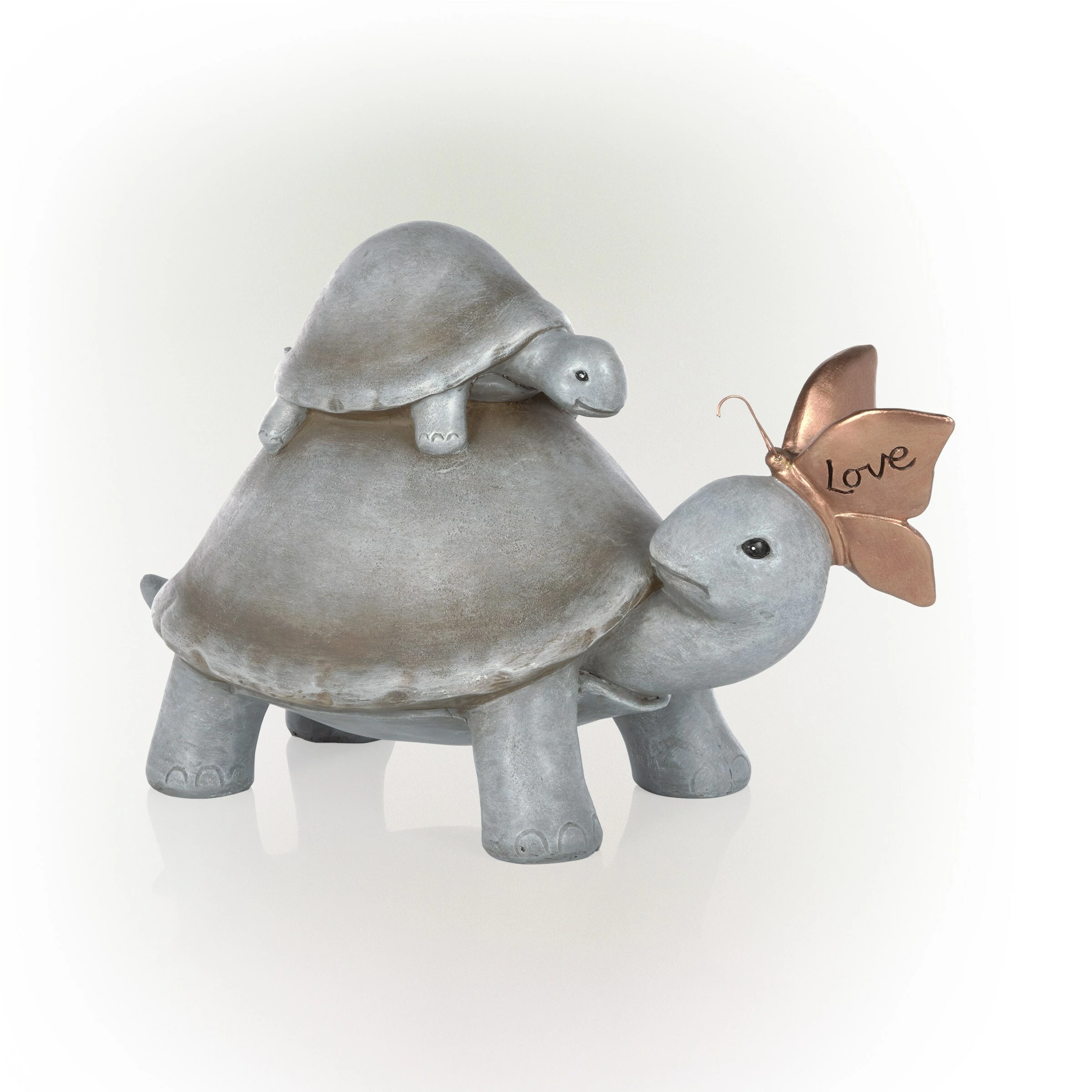 Best Pirce β Alpine Corporation 14"L π© Mother And Baby Turtles With "Love" Butterfly Indoor/Outdoor Decorative Garden Statue π€© - Image 9
