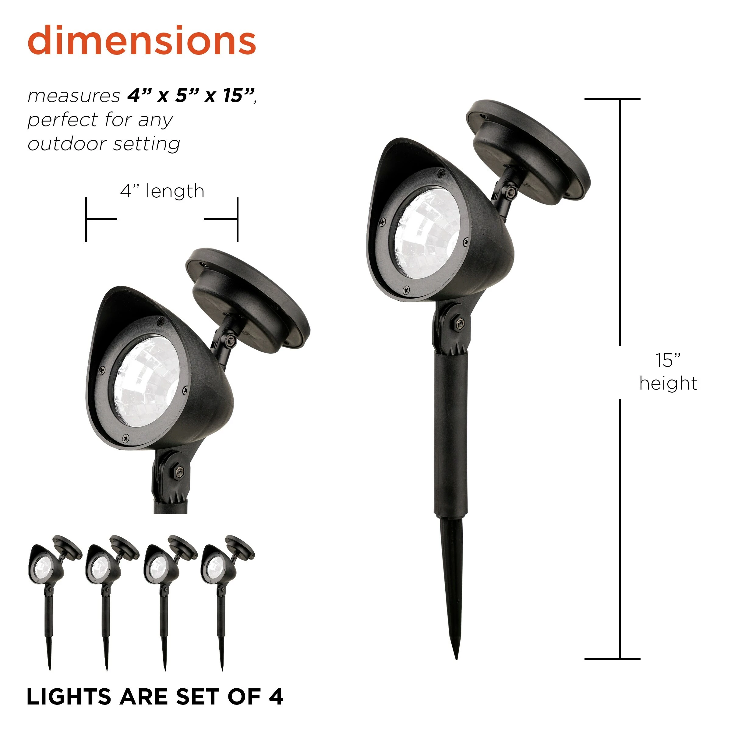 Deals β Alpine Corporation 15" Tall Outdoor Solar Powered Pathway LED Light Stakes, Silver Black (Set Of 4) 𧨠- Image 3