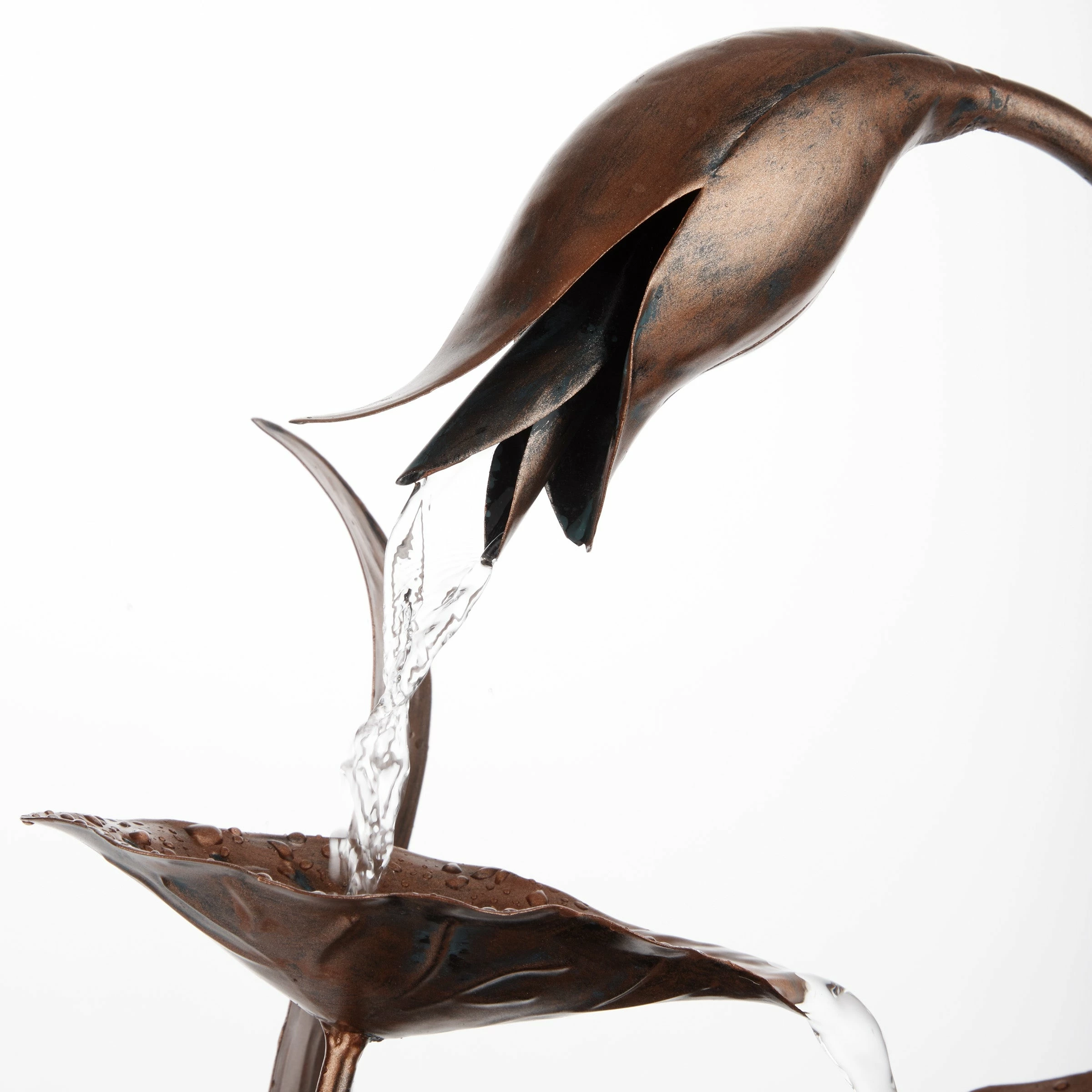 Coupon π Alpine Corporation 15"H Indoor Multi-Tier Metal Floral Leaf Tabletop Fountain With Stone-Filled Base π - Image 11