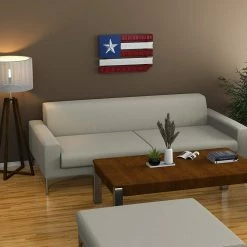 Wholesale β€οΈ Alpine Corporation 16" Tall Indoor/Outdoor Wood And Metal American Flag Wall Art DΓ©cor π