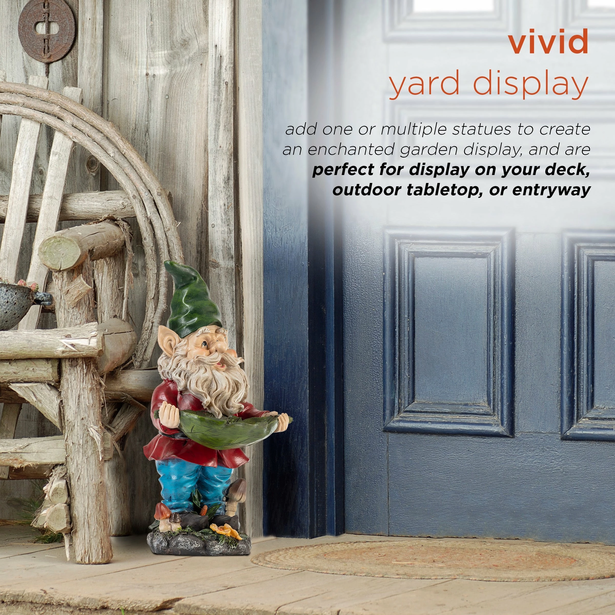 Brand new βοΈ Alpine Corporation 16" Tall Outdoor Garden Gnome And Bird Feeder Yard Statue Decoration π₯° - Image 7