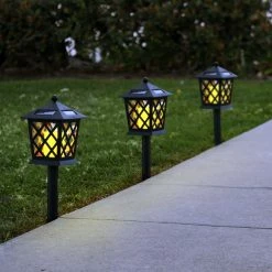 Brand new 🤩 Alpine Corporation 16" Tall Outdoor Solar Powered Pathway LED Light Stakes (Set Of 4) 🎁