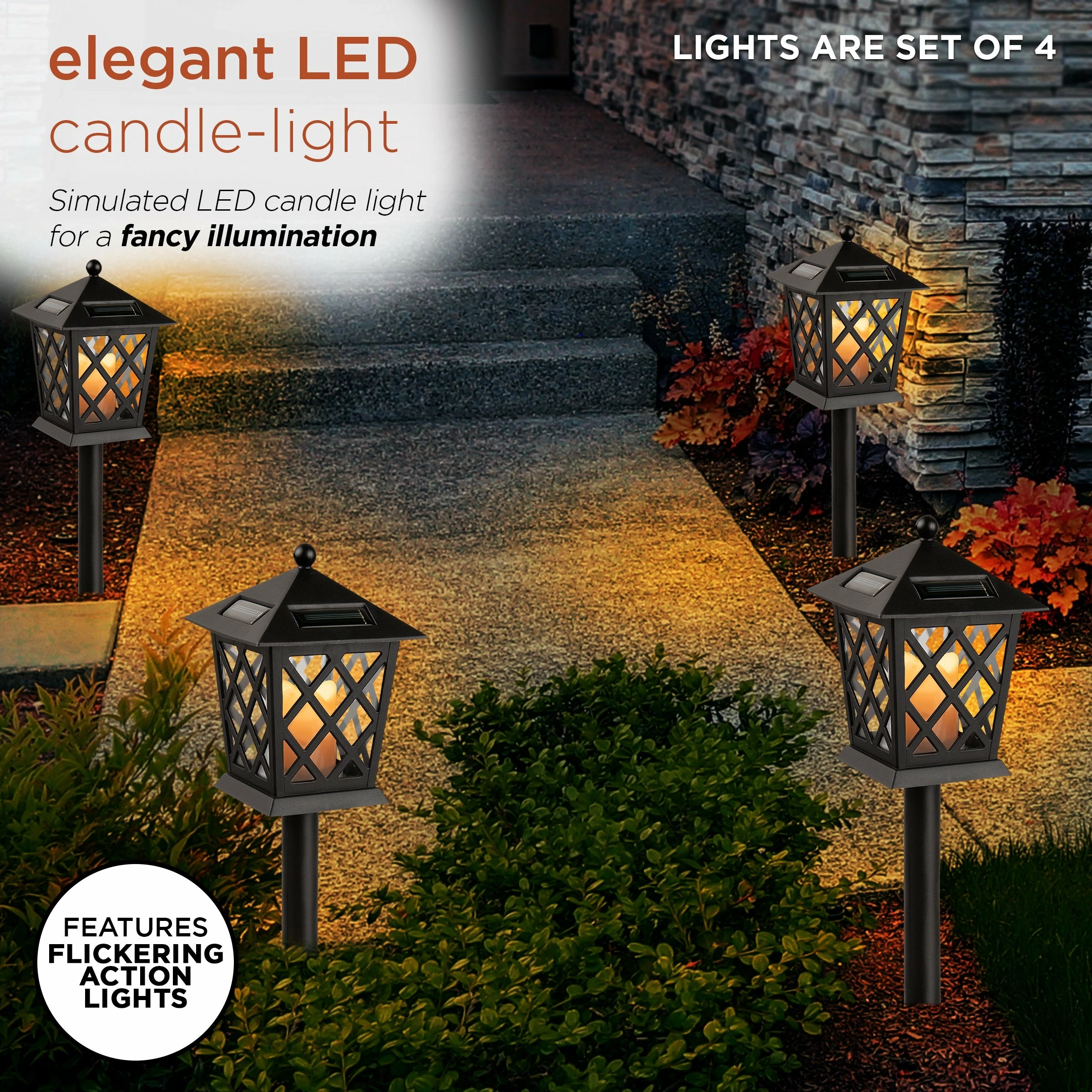 Brand new π€© Alpine Corporation 16" Tall Outdoor Solar Powered Pathway LED Light Stakes (Set Of 4) π - Image 4