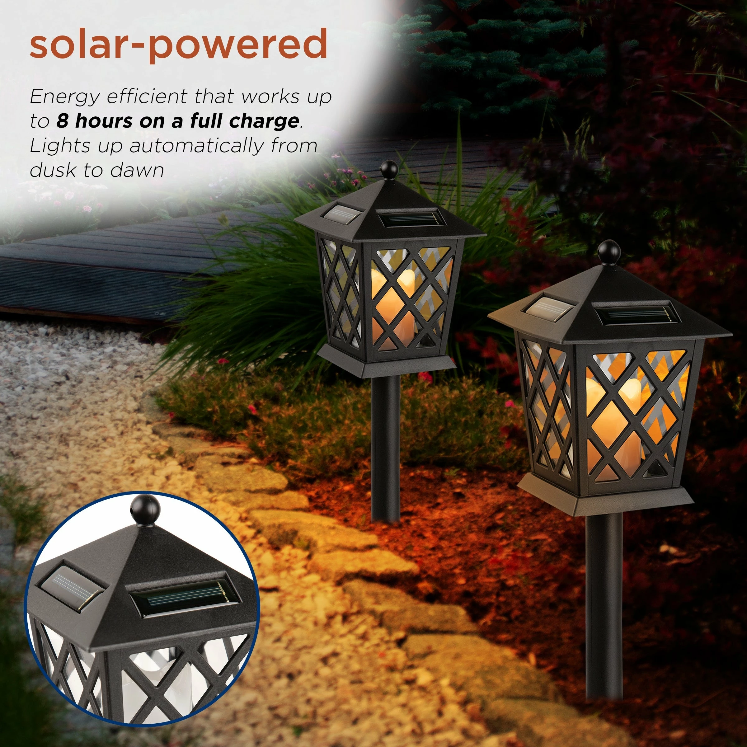 Brand new π€© Alpine Corporation 16" Tall Outdoor Solar Powered Pathway LED Light Stakes (Set Of 4) π - Image 5