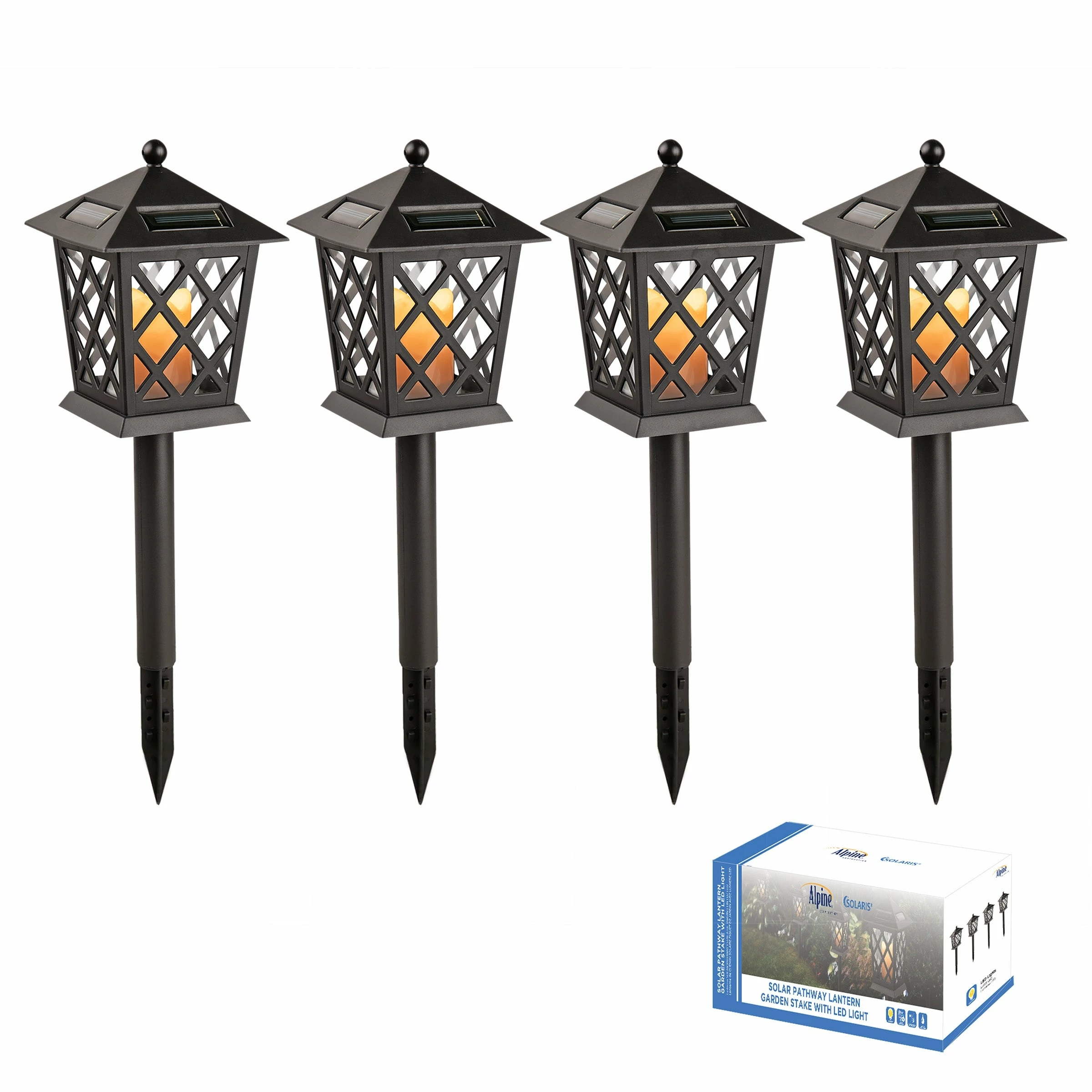 Brand new π€© Alpine Corporation 16" Tall Outdoor Solar Powered Pathway LED Light Stakes (Set Of 4) π - Image 9