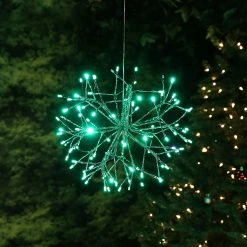 Cheap 🎉 Alpine Corporation 16"H Indoor Holiday 3D Snowflake Hanging Ornament With LED Lights Green ⌛