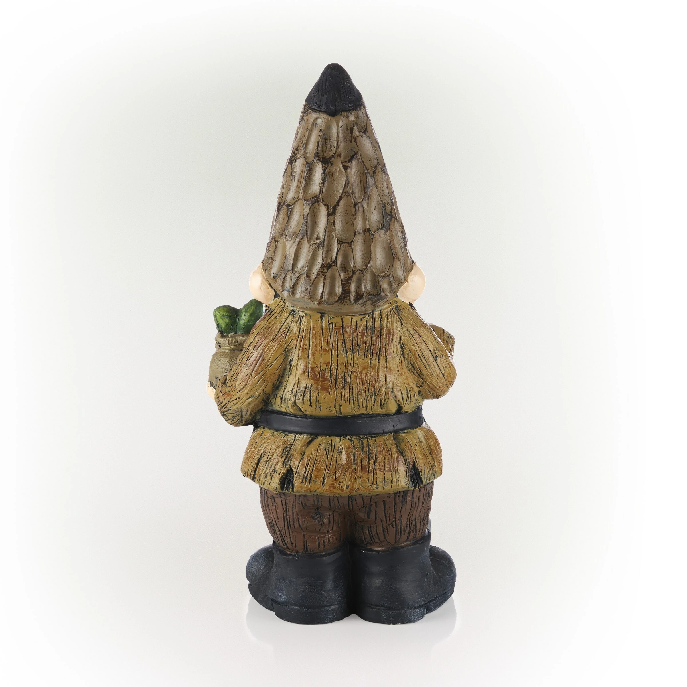 Best reviews of π Alpine Corporation 16"H Indoor/Outdoor Garden Gnome With Shovel And Plant Statue, Brown π - Image 10