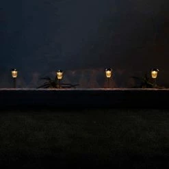 Promo π€© Alpine Corporation 17" Tall Outdoor Solar Powered Pathway LED Light Stakes, Silver (Set Of 4) π