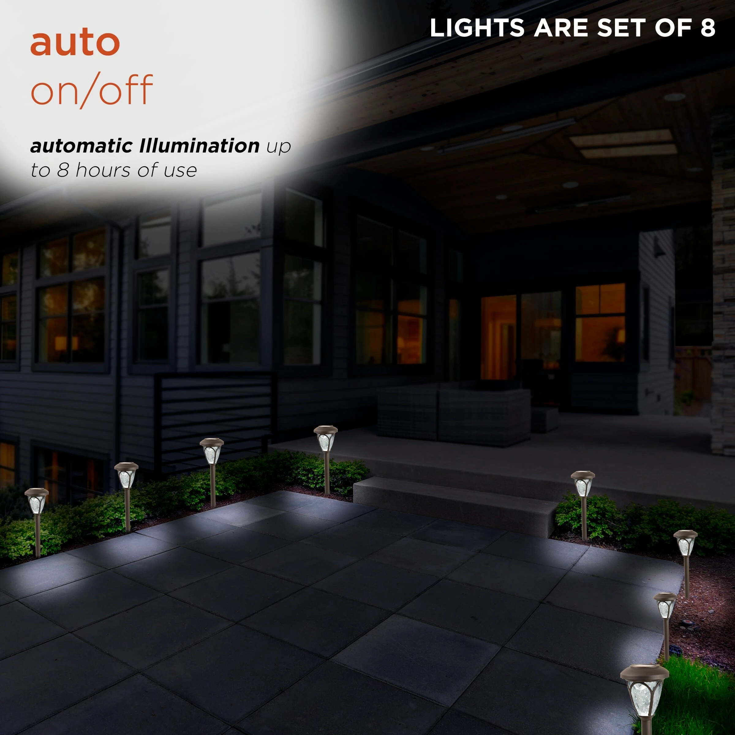 Hot Sale π Alpine Corporation 17" Tall Outdoor Solar Powered Pathway Light Stakes, Brown (Set Of 8) π - Image 4