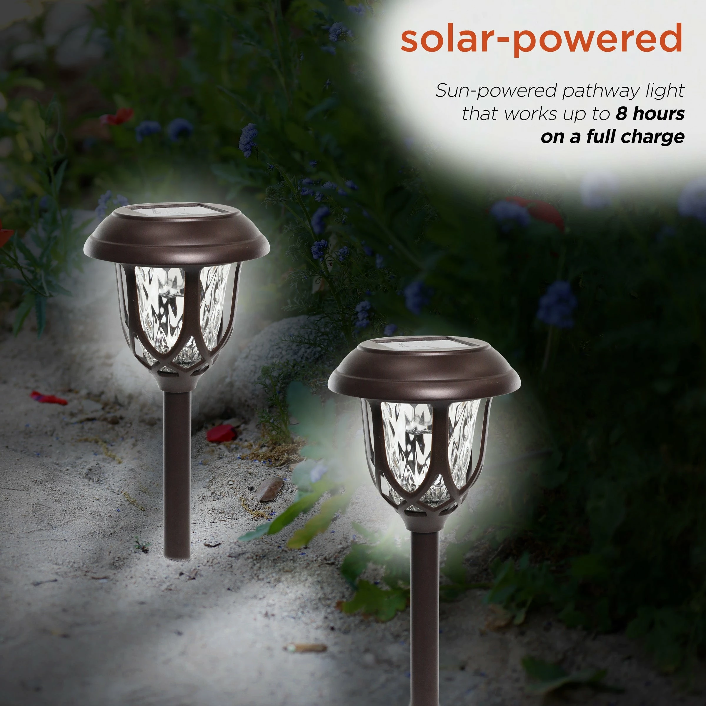 Promo π Alpine Corporation 17" Tall Super Bright High Lumen Outdoor Solar Powered Pathway Light Stakes, Bronze (Set Of 2) β€οΈ - Image 4