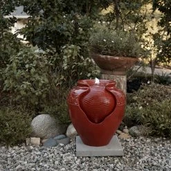 Brand new 🎉 Alpine Corporation 17"H Indoor/Outdoor Vase Fountain, Cherry Red ⭐