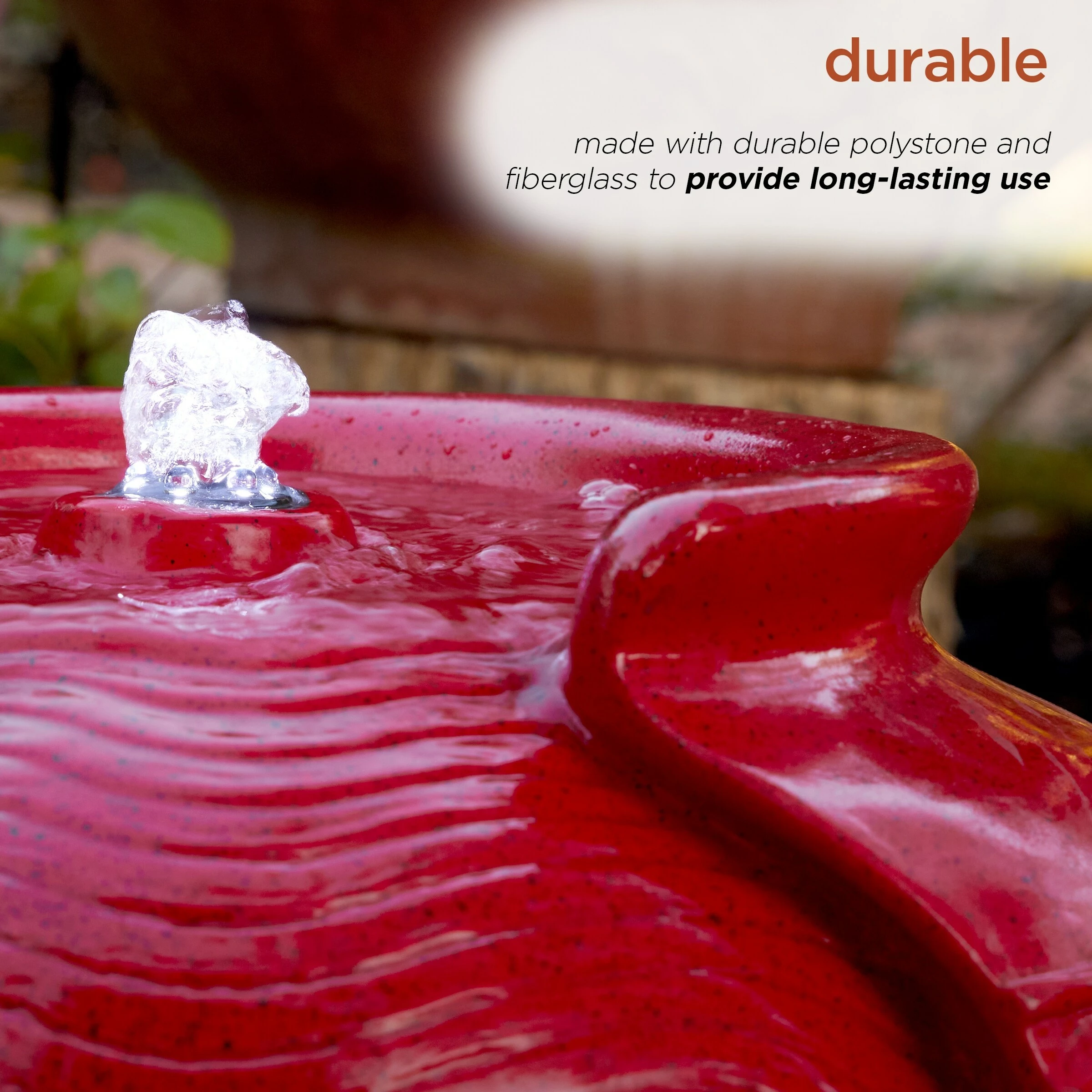 Brand new π Alpine Corporation 17"H Indoor/Outdoor Vase Fountain, Cherry Red β - Image 7