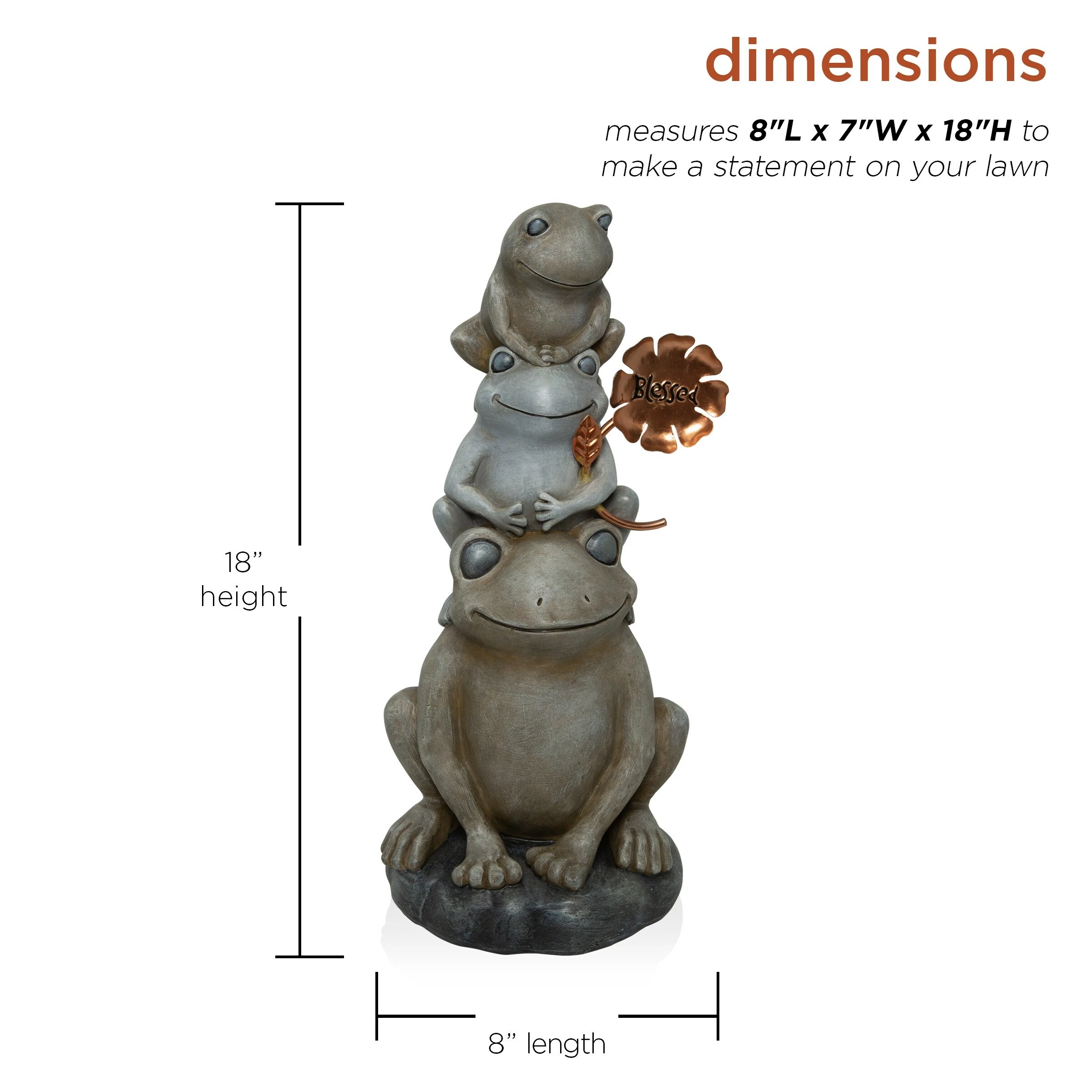 New ๐ Alpine Corporation 18"H Stacked Frogs With Flower Indoor/Outdoor Decorative Garden Statue ๐ 5 New ๐ Alpine Corporation 18"H Stacked Frogs With Flower Indoor/Outdoor Decorative Garden Statue ๐ - Image 3