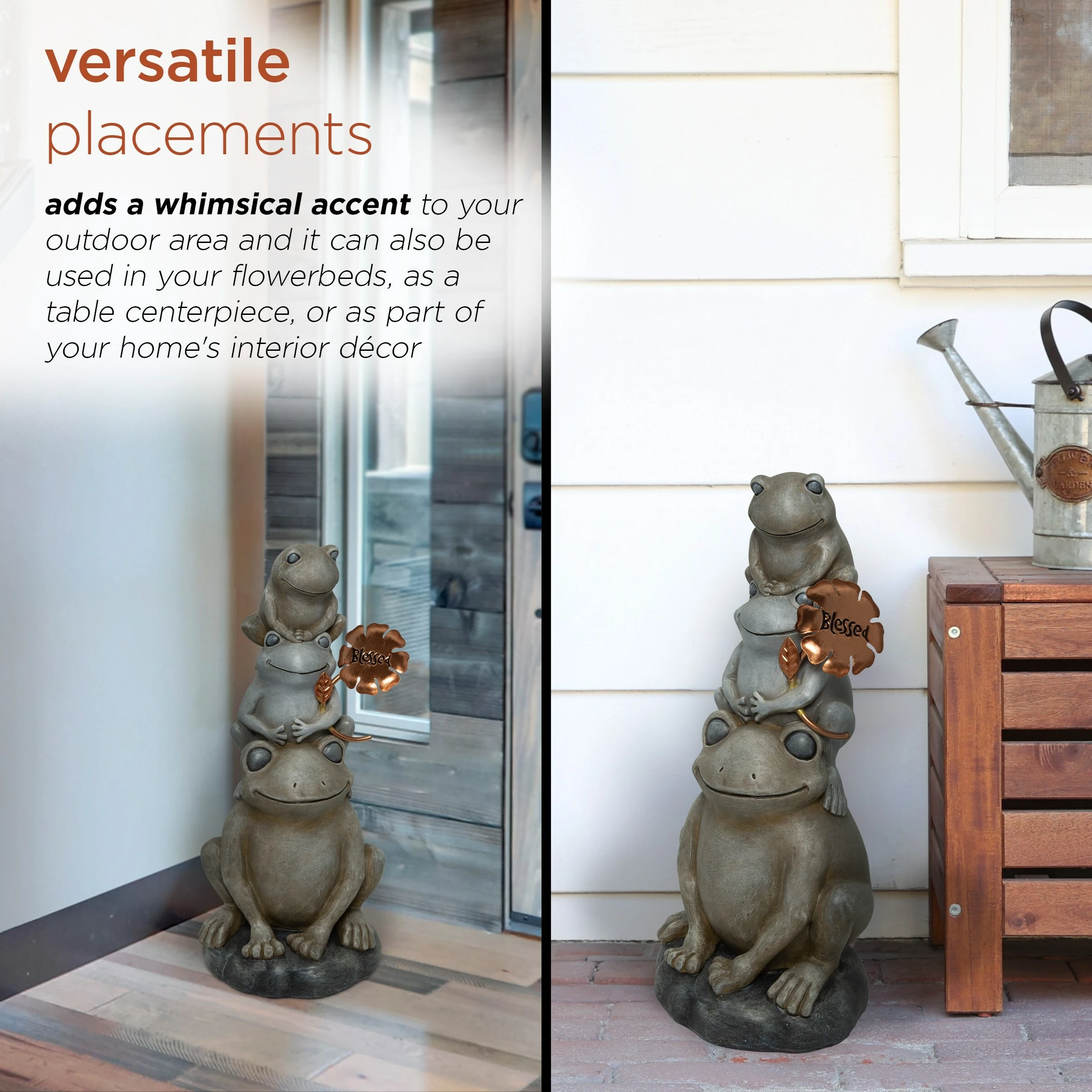 New ๐ Alpine Corporation 18"H Stacked Frogs With Flower Indoor/Outdoor Decorative Garden Statue ๐ 7 New ๐ Alpine Corporation 18"H Stacked Frogs With Flower Indoor/Outdoor Decorative Garden Statue ๐ - Image 5