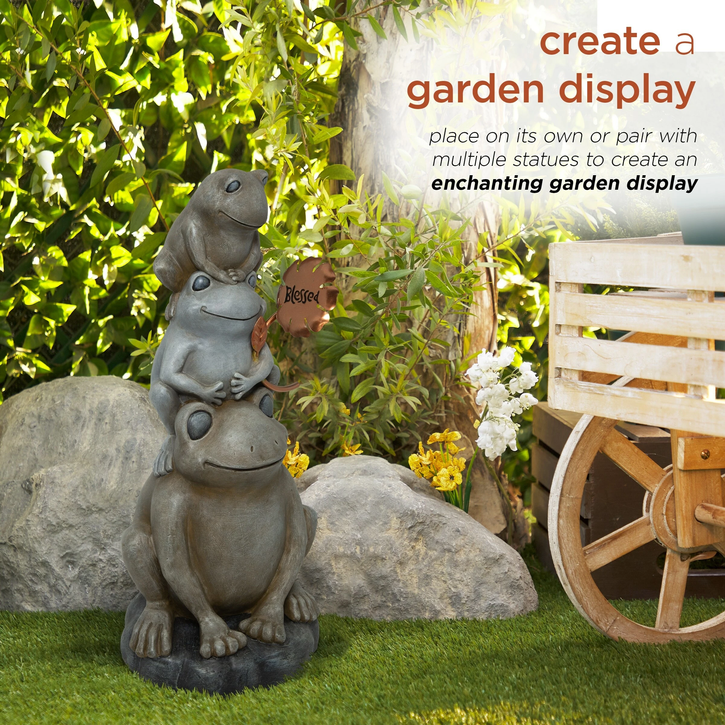 New ๐ Alpine Corporation 18"H Stacked Frogs With Flower Indoor/Outdoor Decorative Garden Statue ๐ 8 New ๐ Alpine Corporation 18"H Stacked Frogs With Flower Indoor/Outdoor Decorative Garden Statue ๐ - Image 6
