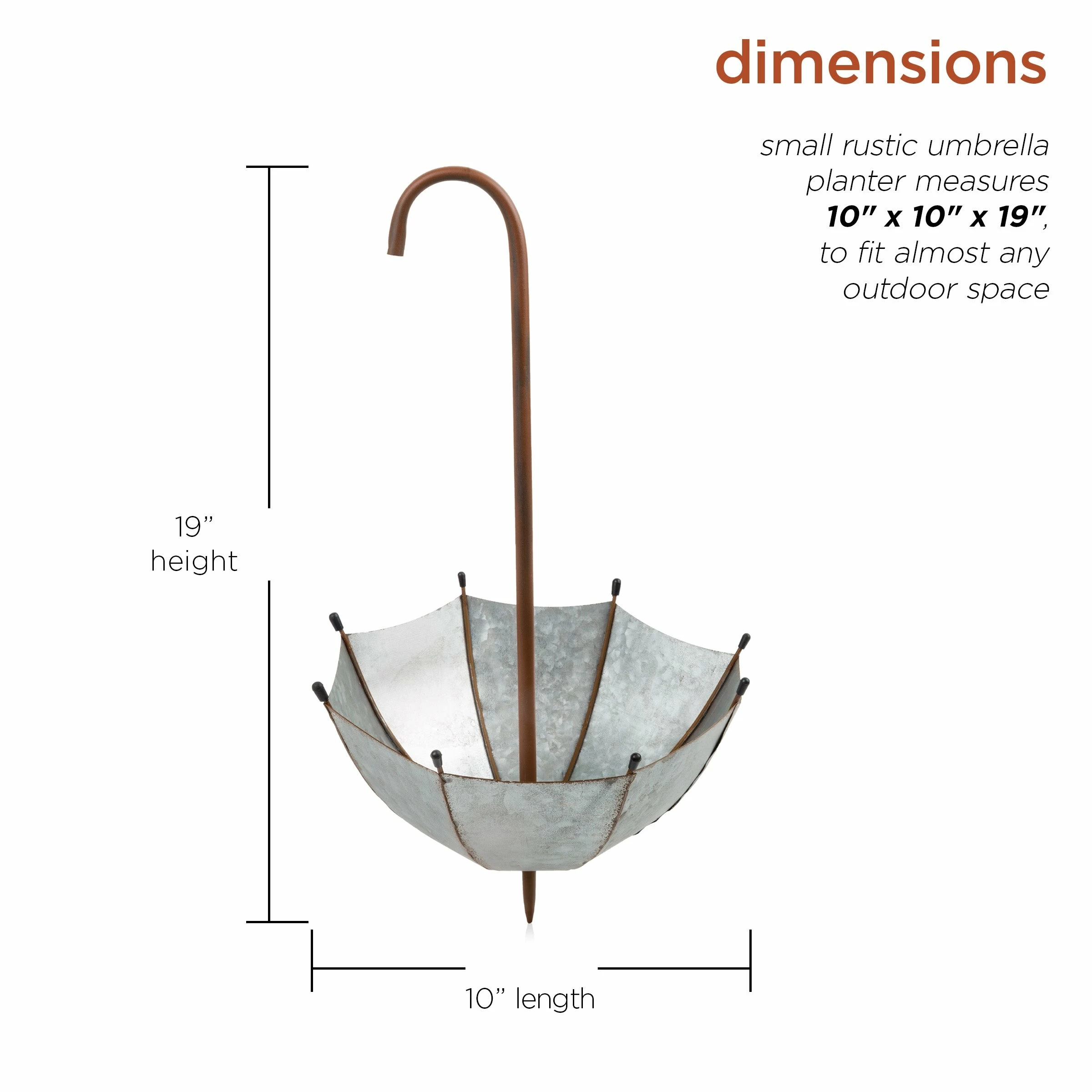 Budget β€οΈ Alpine Corporation 19" Tall Outdoor Rustic Upside Down Umbrella Garden Stake And Planter π - Image 3