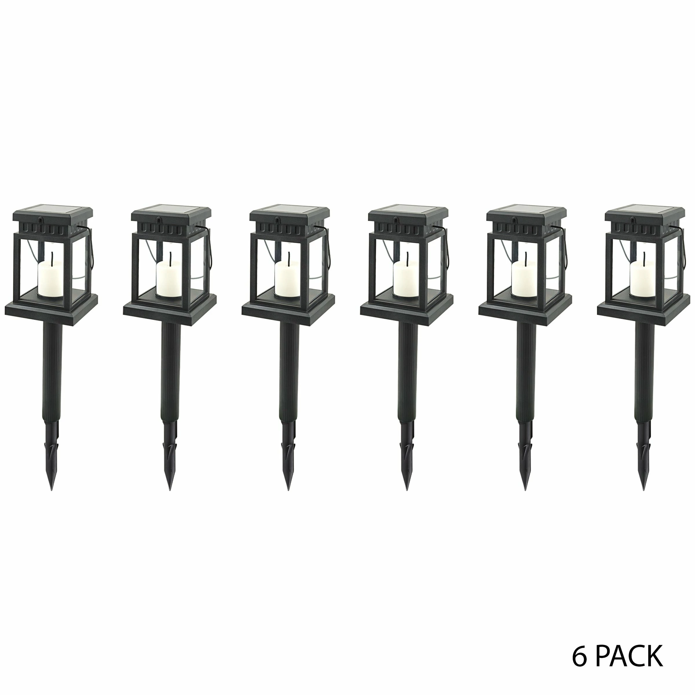 Best Sale π€© Alpine Corporation 19" Tall Outdoor Solar Powered Hanging Or Stake Lanterns, Black (Set Of 6) π - Image 14