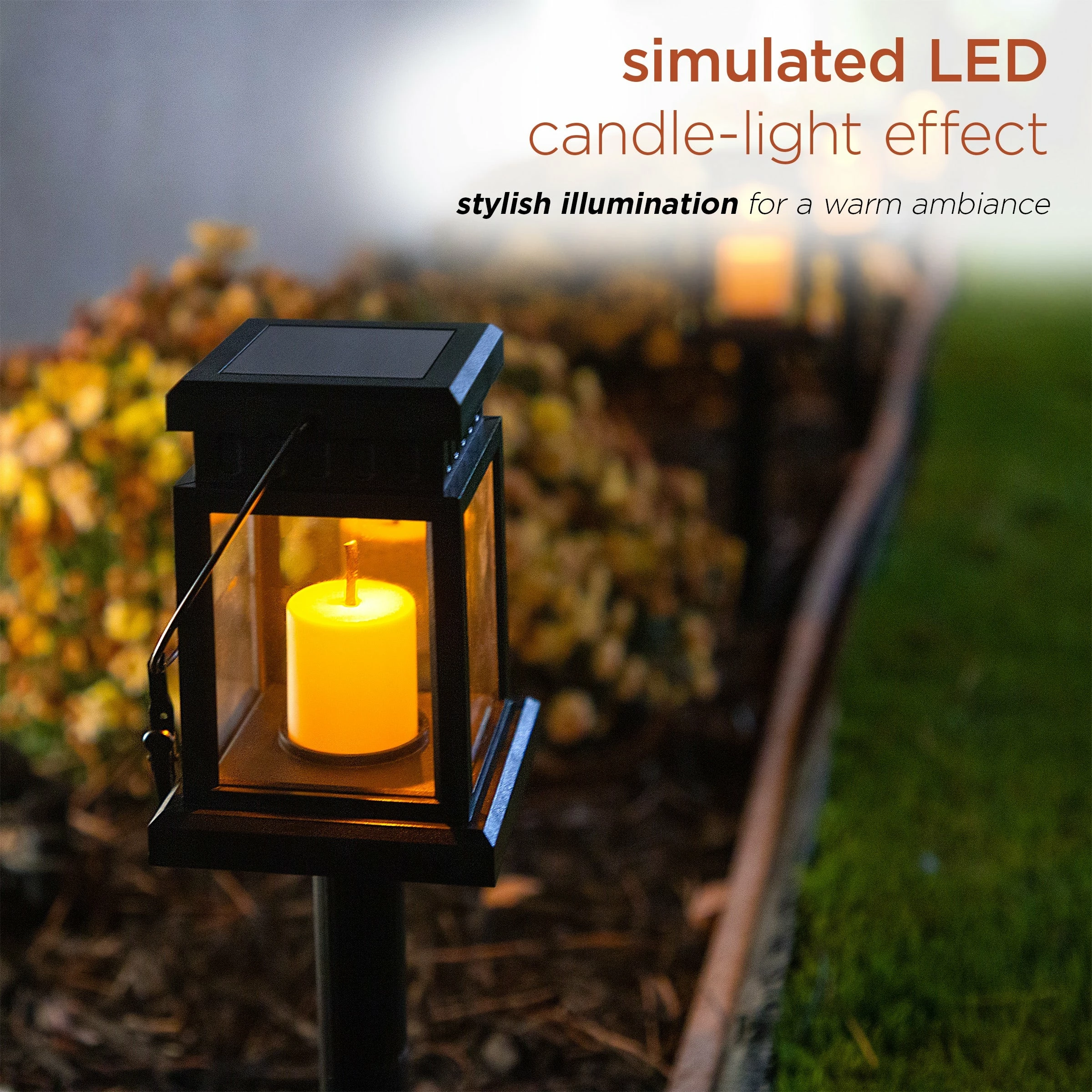 Best Sale π€© Alpine Corporation 19" Tall Outdoor Solar Powered Hanging Or Stake Lanterns, Black (Set Of 6) π - Image 4