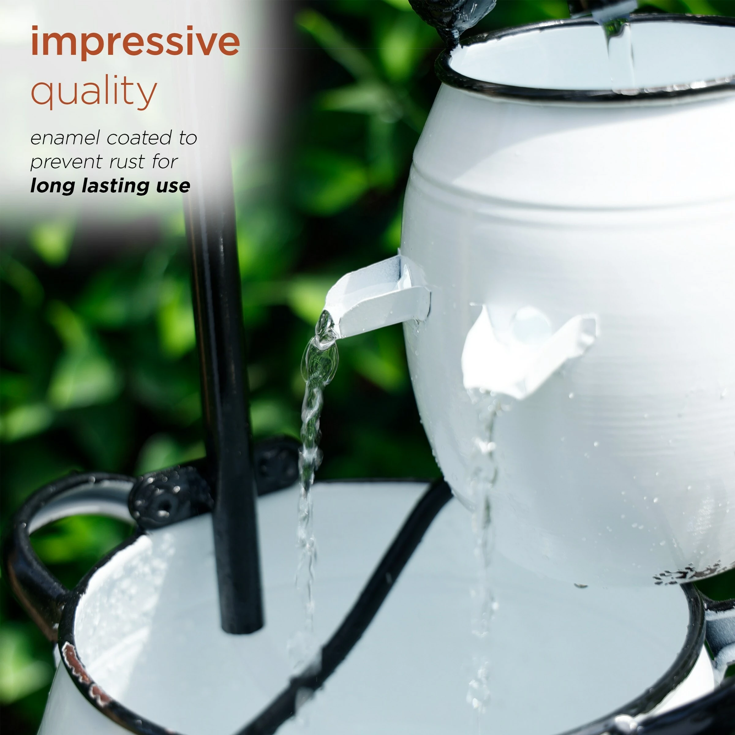 Discount π Alpine Corporation 19" Tall White Barrels & Faucet Tabletop Fountain Decoration π₯° - Image 7