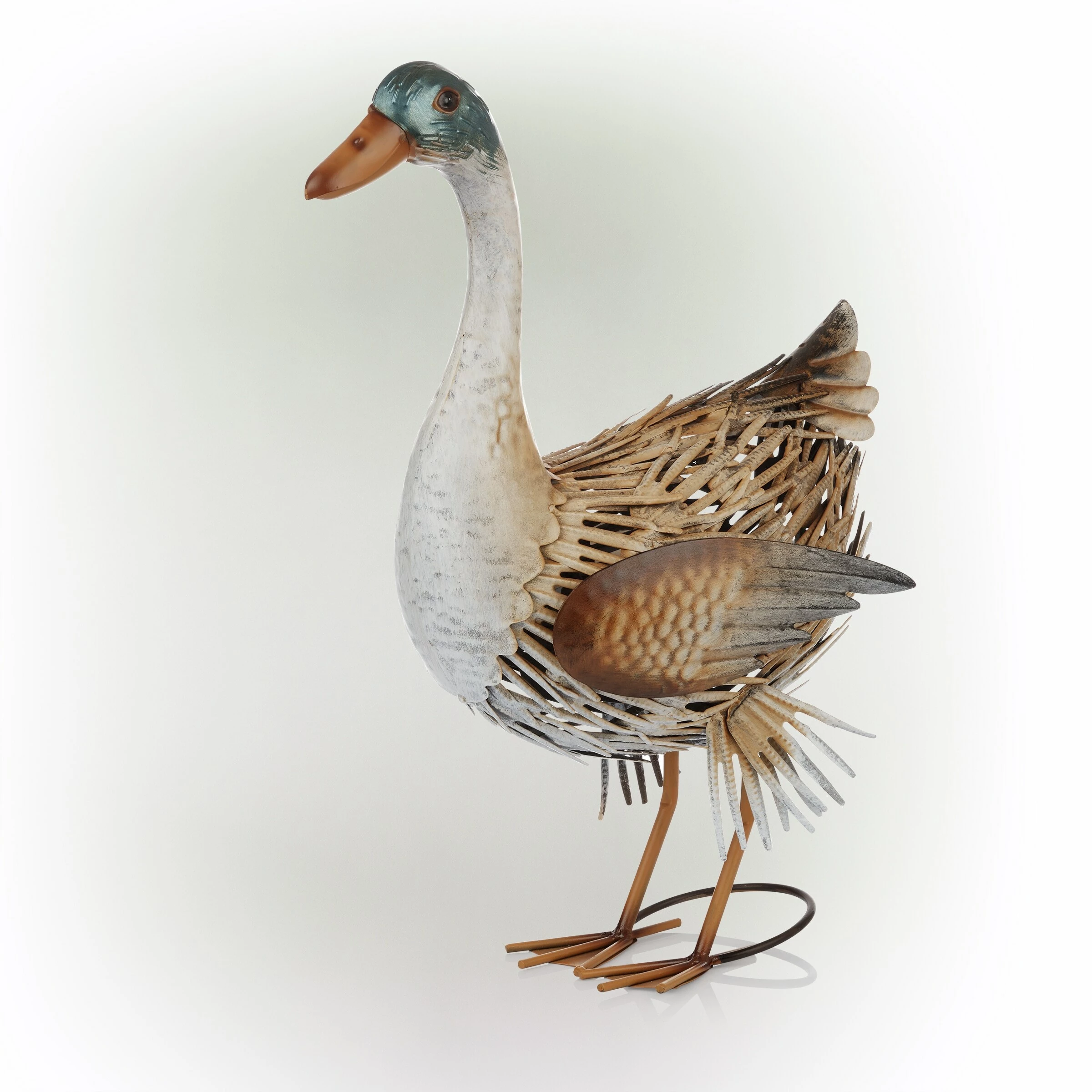 Best reviews of π₯ Alpine Corporation 20"H Indoor/Outdoor Metal Standing Duck Decorative Garden Statue, Gold/Green π― - Image 2