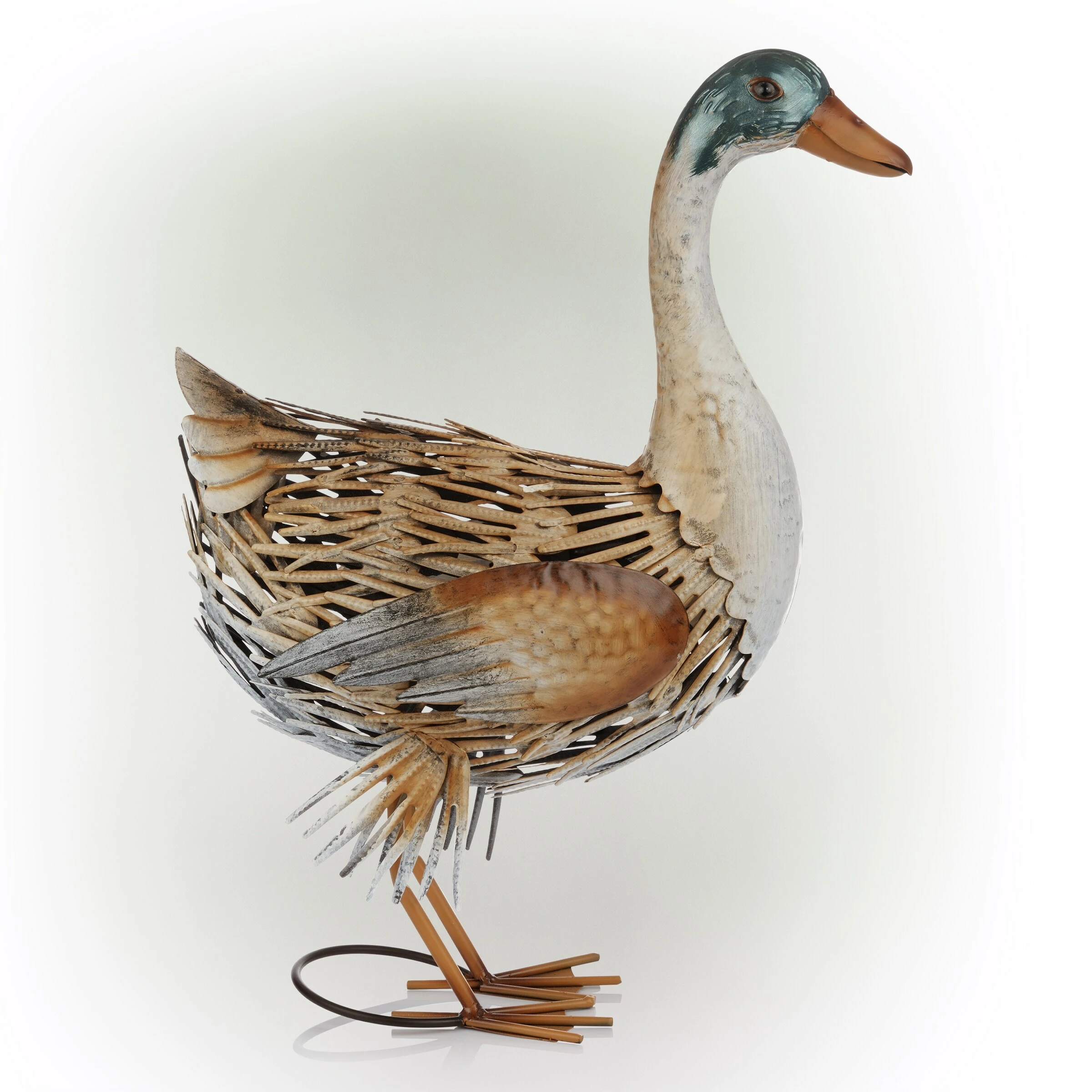 Best reviews of π₯ Alpine Corporation 20"H Indoor/Outdoor Metal Standing Duck Decorative Garden Statue, Gold/Green π― - Image 8