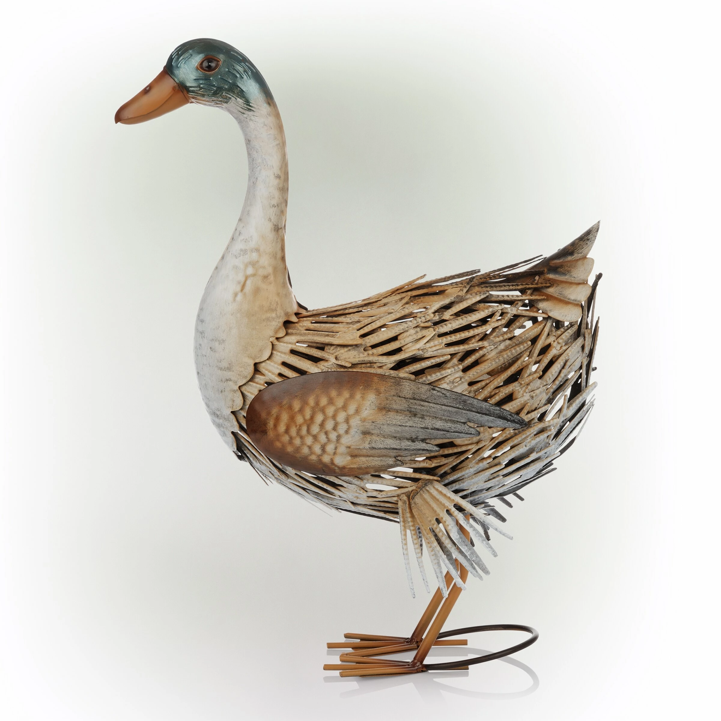 Best reviews of π₯ Alpine Corporation 20"H Indoor/Outdoor Metal Standing Duck Decorative Garden Statue, Gold/Green π― - Image 9