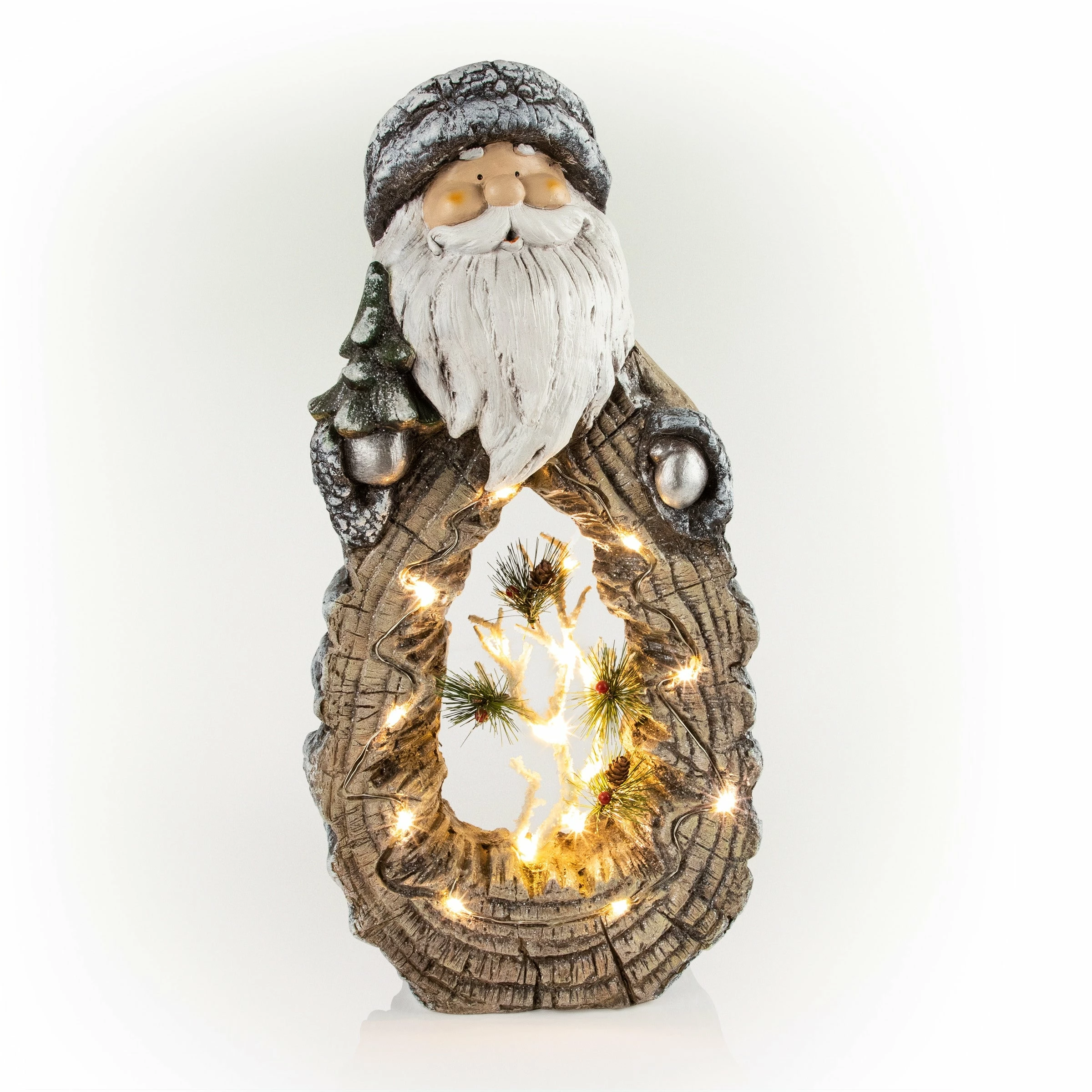 Budget π₯ Alpine Corporation 21"H Indoor/Outdoor π
Christmas Statue With Carved Wood Look And LED Lights White β¨ - Image 2