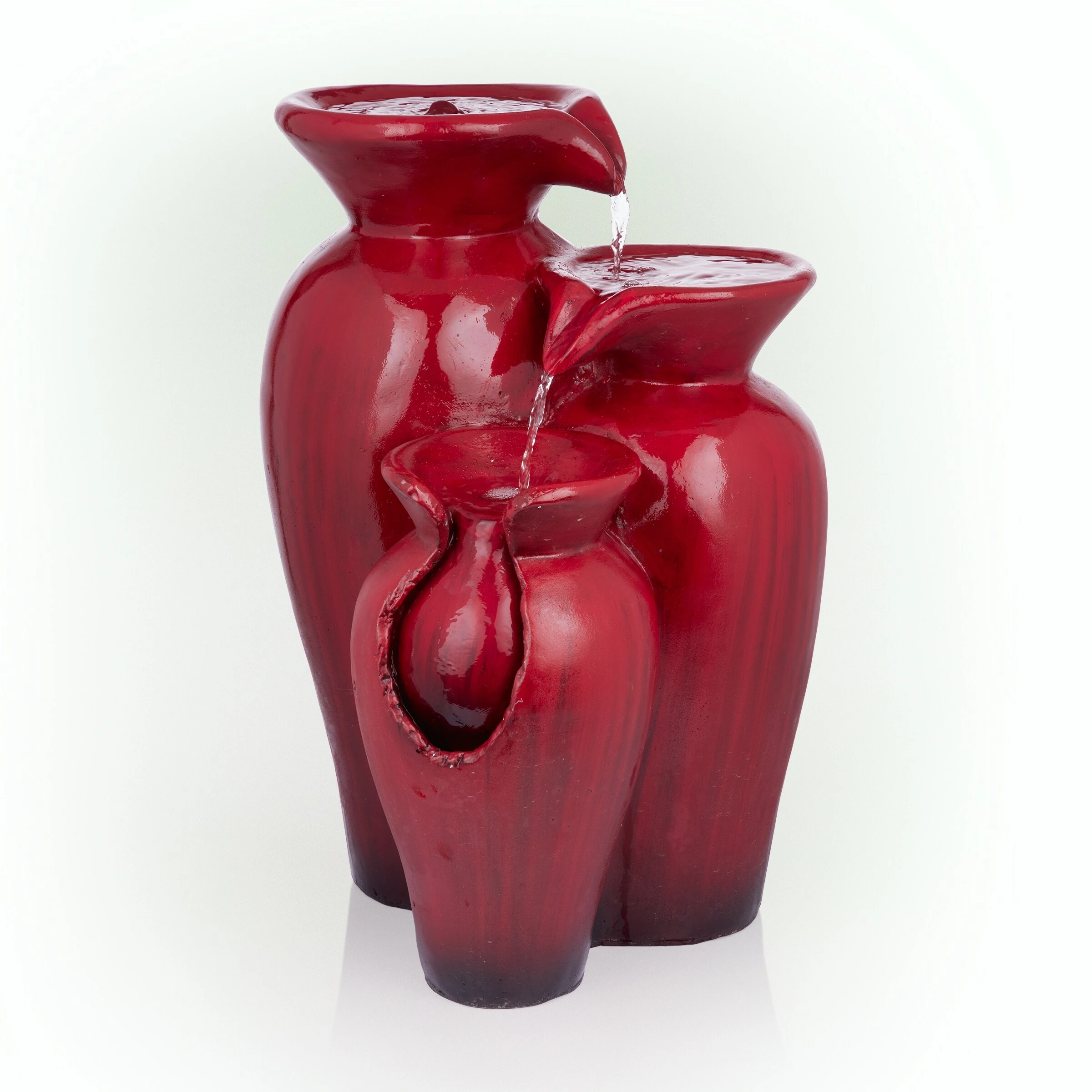 Outlet β Alpine Corporation 21"H Outdoor 3-Tier Jar Fountain, Red β - Image 8