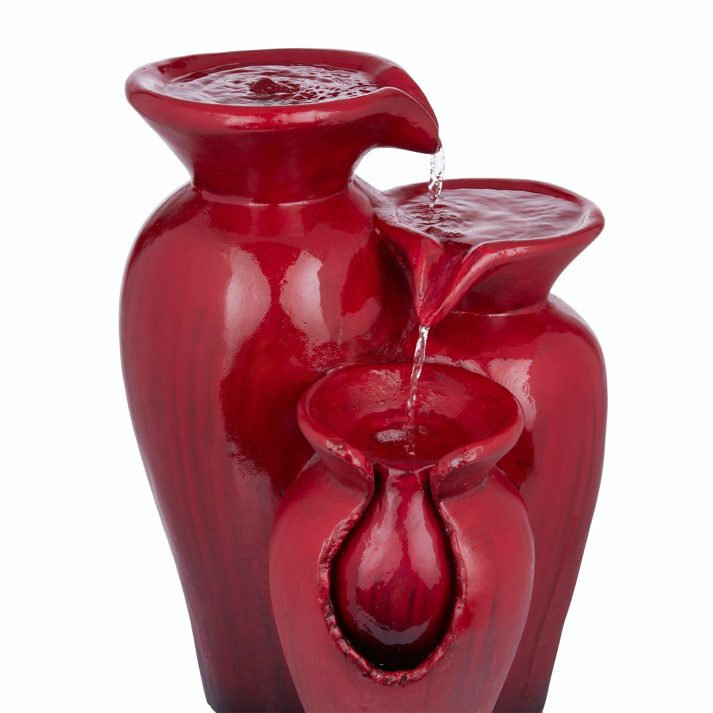 Outlet β Alpine Corporation 21"H Outdoor 3-Tier Jar Fountain, Red β - Image 10