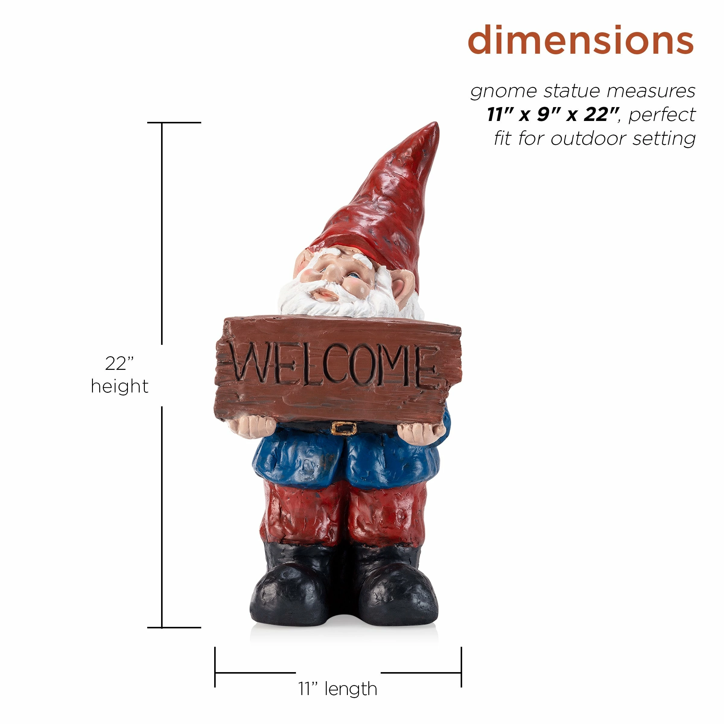 Outlet 🎉 Alpine Corporation 22" Tall Outdoor Garden Gnome Yard Statue Decoration Multi 🔥 16 Outlet 🎉 Alpine Corporation 22" Tall Outdoor Garden Gnome Yard Statue Decoration Multi 🔥 - Image 14