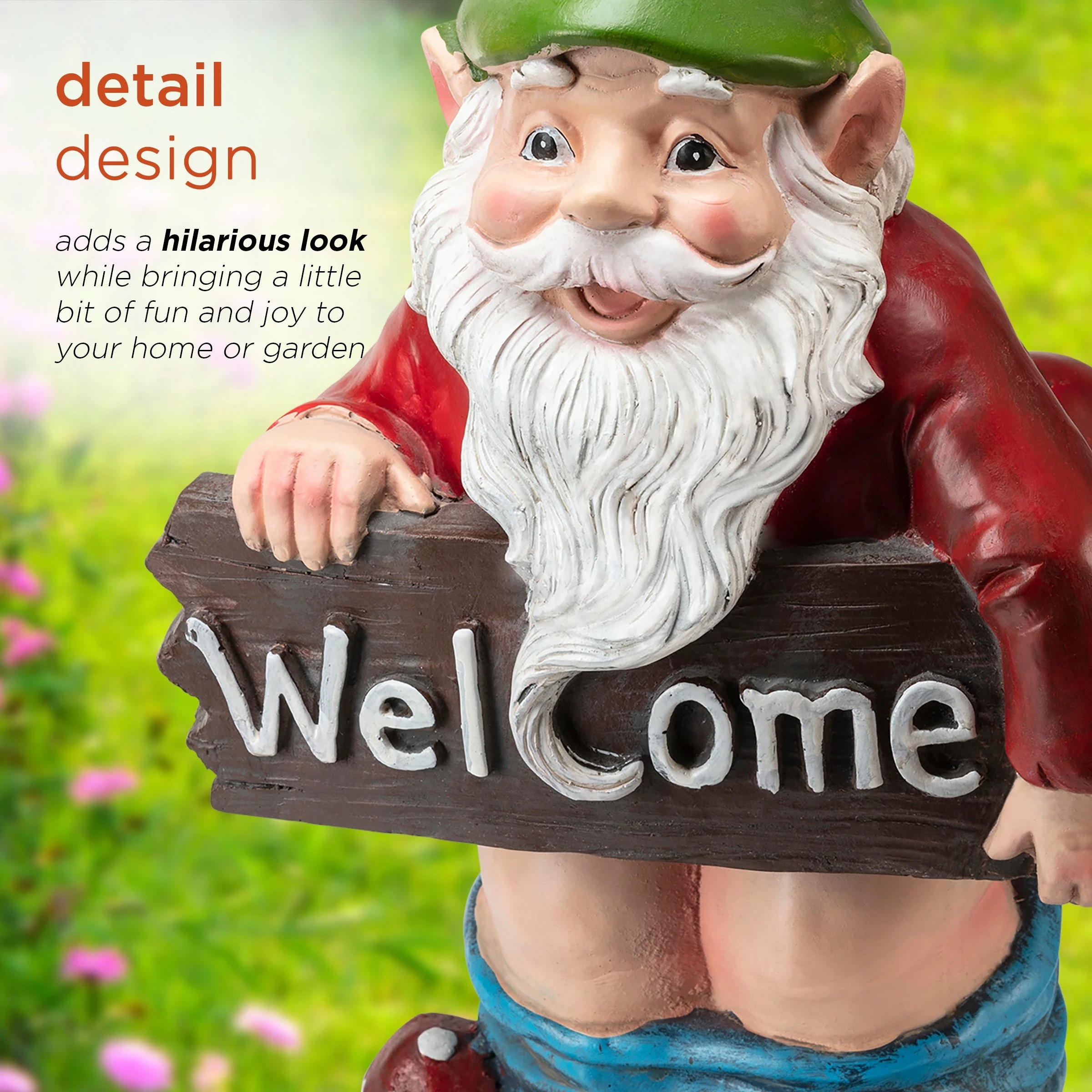 Outlet 🎉 Alpine Corporation 22" Tall Outdoor Garden Gnome Yard Statue Decoration Multi 🔥 9 Outlet 🎉 Alpine Corporation 22" Tall Outdoor Garden Gnome Yard Statue Decoration Multi 🔥 - Image 7