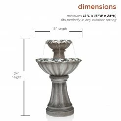 Cheapest ⌛ Alpine Corporation 24" Tall Vintage Old World Pedestal Fountain Yard Art Décor With Pebble Inlay 🔥 -Alpine Corporation Sales Alpine Corporation 2422 Tall Vintage Old World Pedestal Fountain Yard Art DC3A9cor with Pebble Inlay