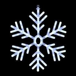 New 🎉 Alpine Corporation 24"H Indoor/Outdoor Hanging Snowflake Decoration With LED Lights 💯 -Alpine Corporation Sales Alpine Corporation 2422H Indoor Outdoor Hanging Snowflake Decoration with LED Lights 4