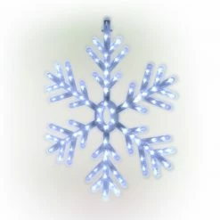 New 🎉 Alpine Corporation 24"H Indoor/Outdoor Hanging Snowflake Decoration With LED Lights 💯 -Alpine Corporation Sales Alpine Corporation 2422H Indoor Outdoor Hanging Snowflake Decoration with LED Lights 5