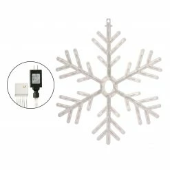 New 🎉 Alpine Corporation 24"H Indoor/Outdoor Hanging Snowflake Decoration With LED Lights 💯 -Alpine Corporation Sales Alpine Corporation 2422H Indoor Outdoor Hanging Snowflake Decoration with LED Lights 7
