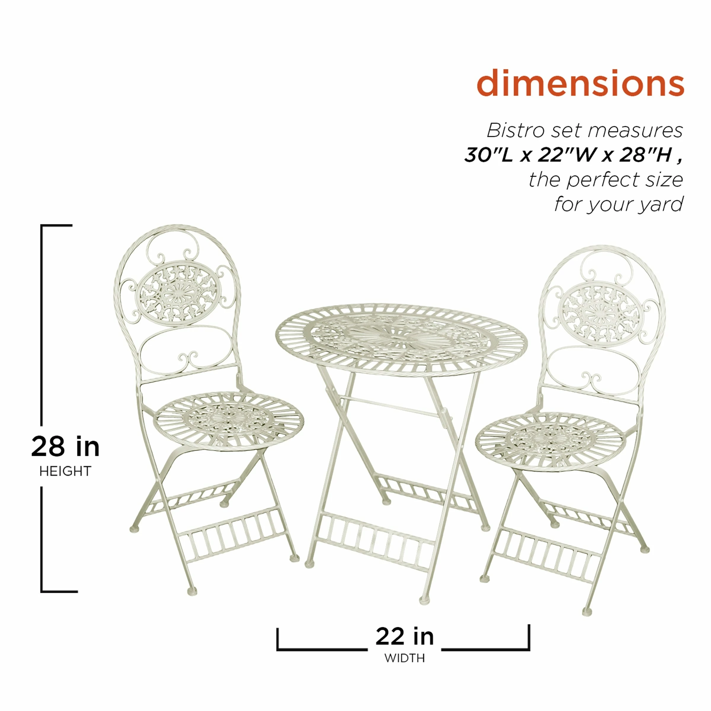 Top 10 π Alpine Corporation Indoor/Outdoor 3-Piece Bistro Set Folding Table And Chairs Patio Seating, White π€© - Image 3