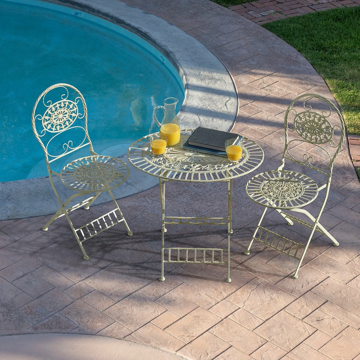 Top 10 π Alpine Corporation Indoor/Outdoor 3-Piece Bistro Set Folding Table And Chairs Patio Seating, White π€©