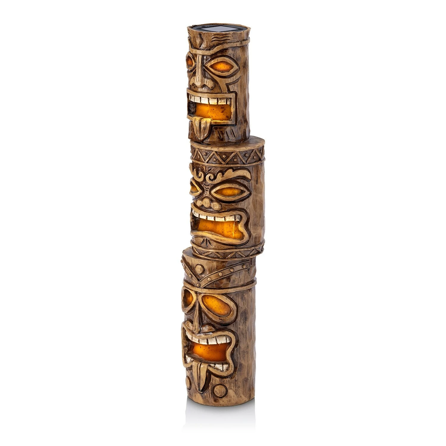 Buy π Alpine Corporation 19" Tall Outdoor 3-Tier Tiki Totem Statue With Solar LED Lights Yard Decoration - 3 TIER π 4 Buy π Alpine Corporation 19" Tall Outdoor 3-Tier Tiki Totem Statue With Solar LED Lights Yard Decoration - 3 TIER π - Image 2
