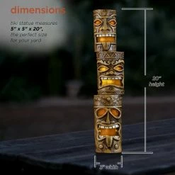 Buy π Alpine Corporation 19" Tall Outdoor 3-Tier Tiki Totem Statue With Solar LED Lights Yard Decoration - 3 TIER π 13 Buy π Alpine Corporation 19" Tall Outdoor 3-Tier Tiki Totem Statue With Solar LED Lights Yard Decoration - 3 TIER π -Alpine Corporation Sales Alpine Corporation 3 Tier Tiki Totem Statue with Solar LED Lights 2