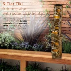 Buy π Alpine Corporation 19" Tall Outdoor 3-Tier Tiki Totem Statue With Solar LED Lights Yard Decoration - 3 TIER π 14 Buy π Alpine Corporation 19" Tall Outdoor 3-Tier Tiki Totem Statue With Solar LED Lights Yard Decoration - 3 TIER π -Alpine Corporation Sales Alpine Corporation 3 Tier Tiki Totem Statue with Solar LED Lights 3