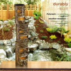 Buy π Alpine Corporation 19" Tall Outdoor 3-Tier Tiki Totem Statue With Solar LED Lights Yard Decoration - 3 TIER π 15 Buy π Alpine Corporation 19" Tall Outdoor 3-Tier Tiki Totem Statue With Solar LED Lights Yard Decoration - 3 TIER π -Alpine Corporation Sales Alpine Corporation 3 Tier Tiki Totem Statue with Solar LED Lights 4