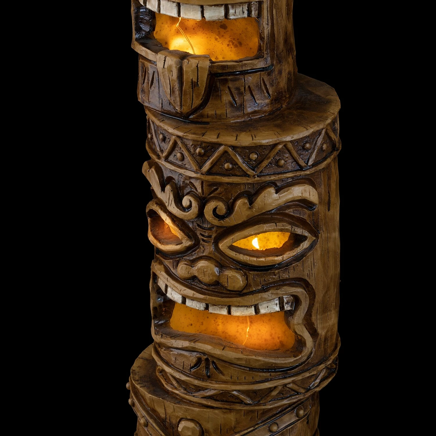 Buy π Alpine Corporation 19" Tall Outdoor 3-Tier Tiki Totem Statue With Solar LED Lights Yard Decoration - 3 TIER π 11 Buy π Alpine Corporation 19" Tall Outdoor 3-Tier Tiki Totem Statue With Solar LED Lights Yard Decoration - 3 TIER π - Image 9