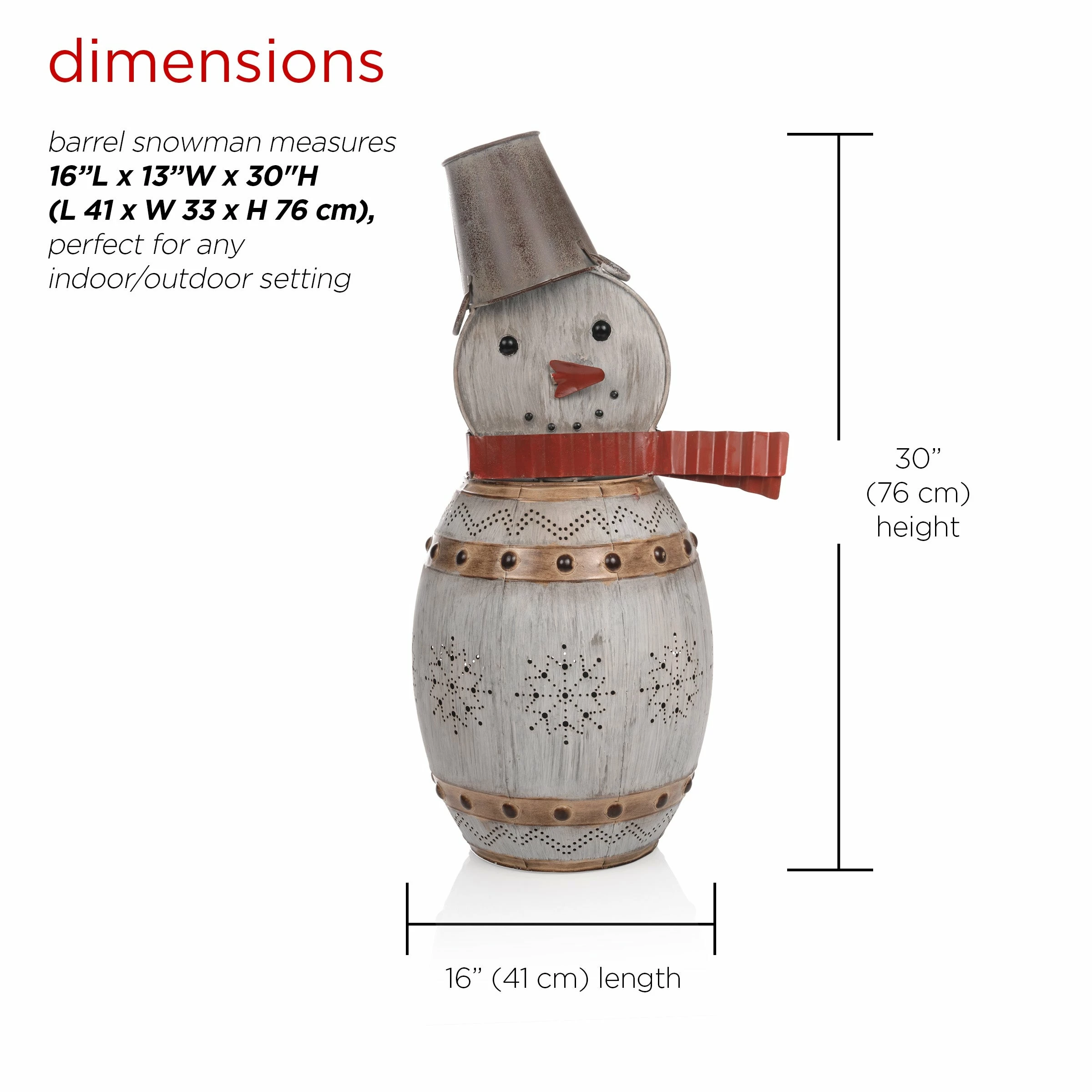 Best Sale π€© Alpine Corporation 30"H Indoor/Outdoor Metal Barrel Snowman π
Christmas Holiday Decoration With LED Lights - Silver π 5 Best Sale π€© Alpine Corporation 30"H Indoor/Outdoor Metal Barrel Snowman π
Christmas Holiday Decoration With LED Lights - Silver π - Image 3