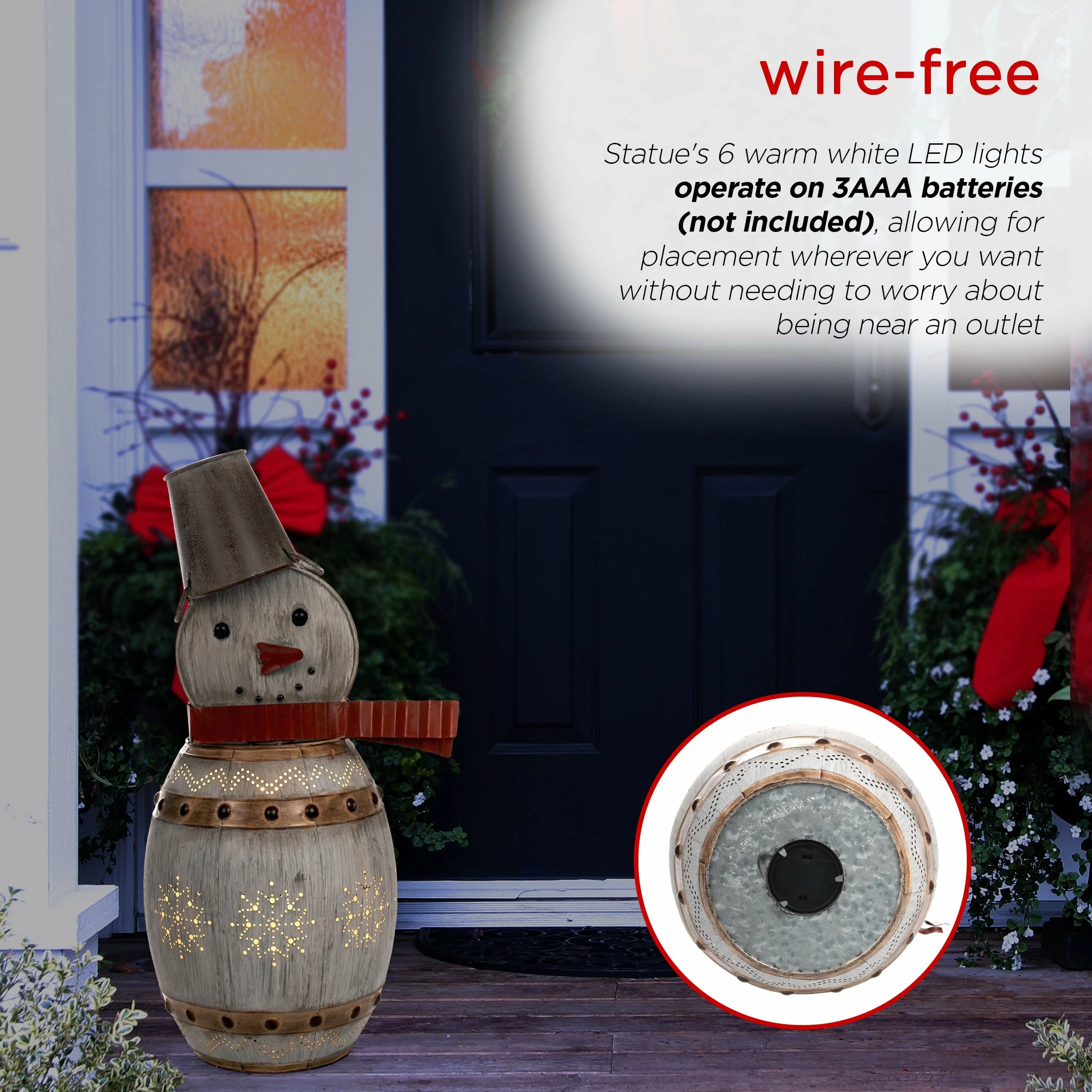 Best Sale π€© Alpine Corporation 30"H Indoor/Outdoor Metal Barrel Snowman π
Christmas Holiday Decoration With LED Lights - Silver π 7 Best Sale π€© Alpine Corporation 30"H Indoor/Outdoor Metal Barrel Snowman π
Christmas Holiday Decoration With LED Lights - Silver π - Image 5