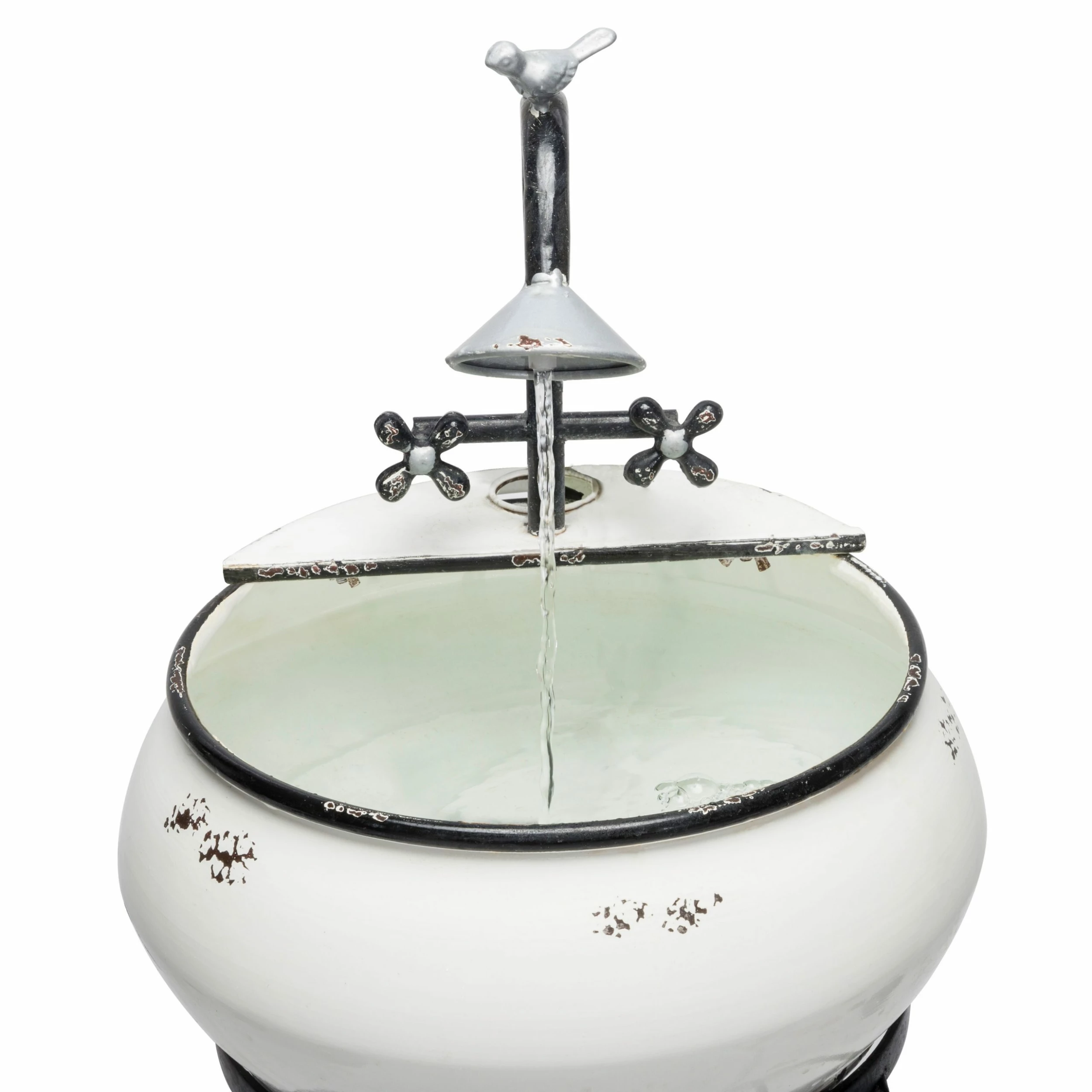 Hot Sale β€οΈ Alpine Corporation 32" Tall Outdoor Antique Metal Sink Water Fountain And Stand, White π - Image 9