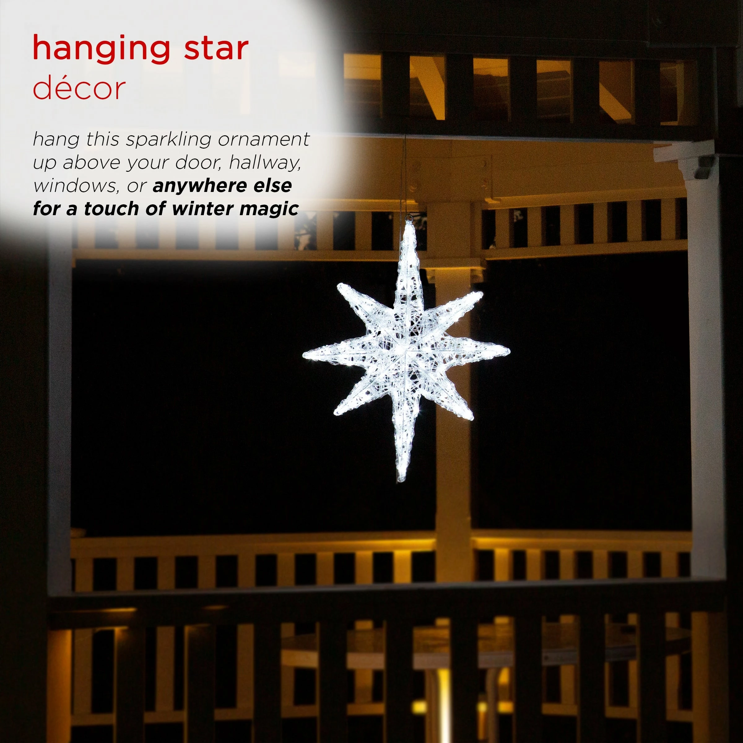 Cheapest π Alpine Corporation 3D Hanging Star π Christmas Decor With LED Lights π - Image 4