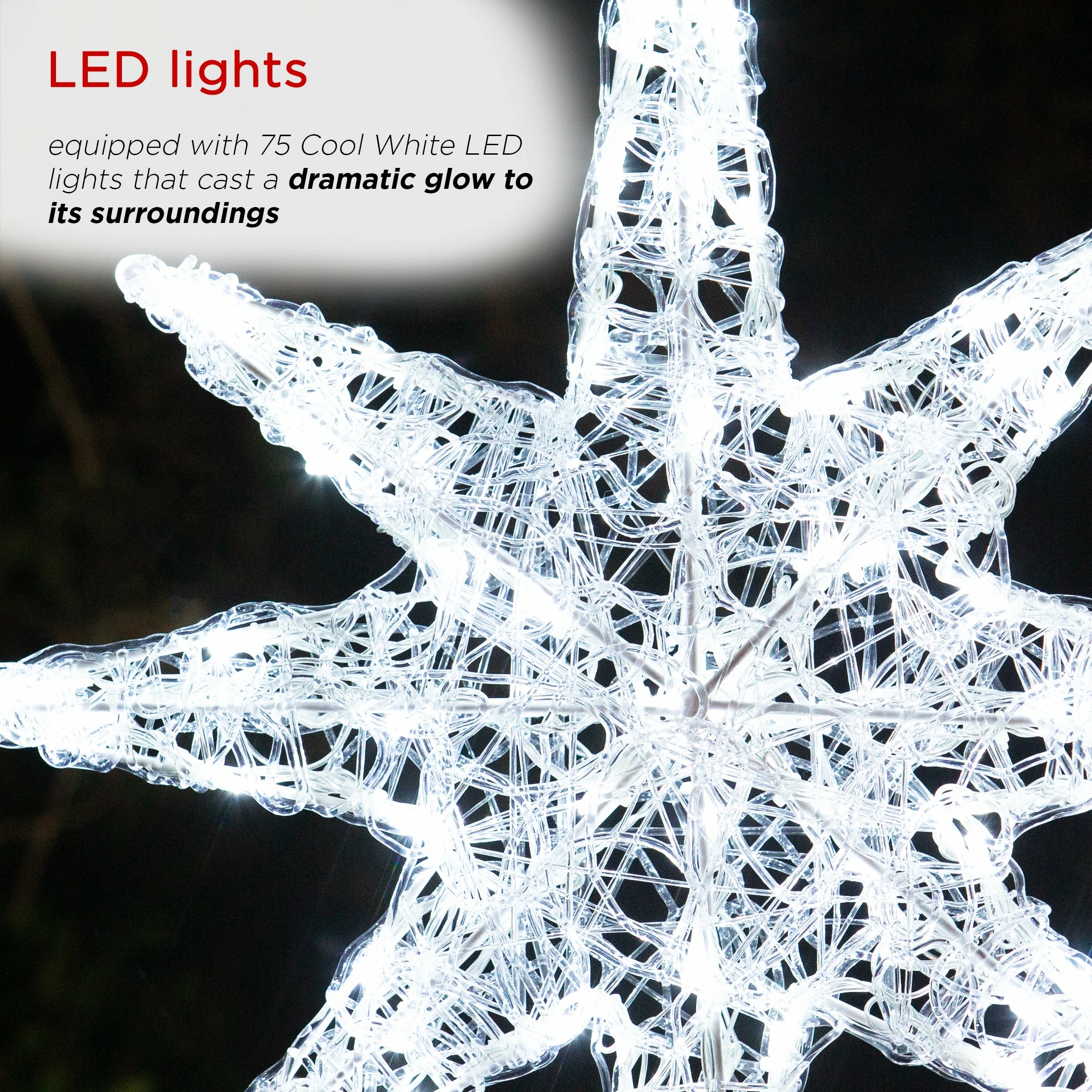 Cheapest π Alpine Corporation 3D Hanging Star π Christmas Decor With LED Lights π - Image 5