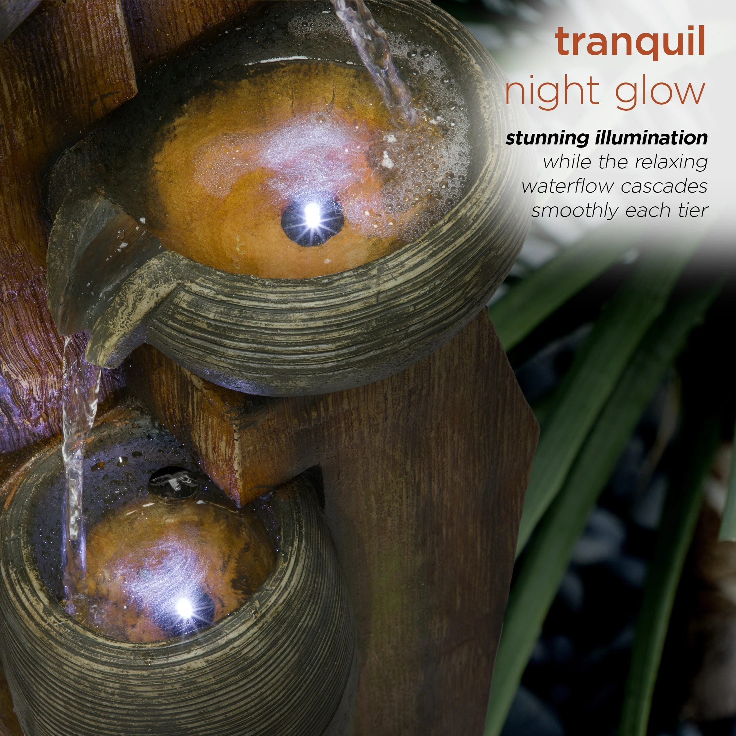 Coupon π€© Alpine Corporation 40" Tall Cascading Rustic Bowls Fountain With LED Lights Yard Decoration π - Image 6