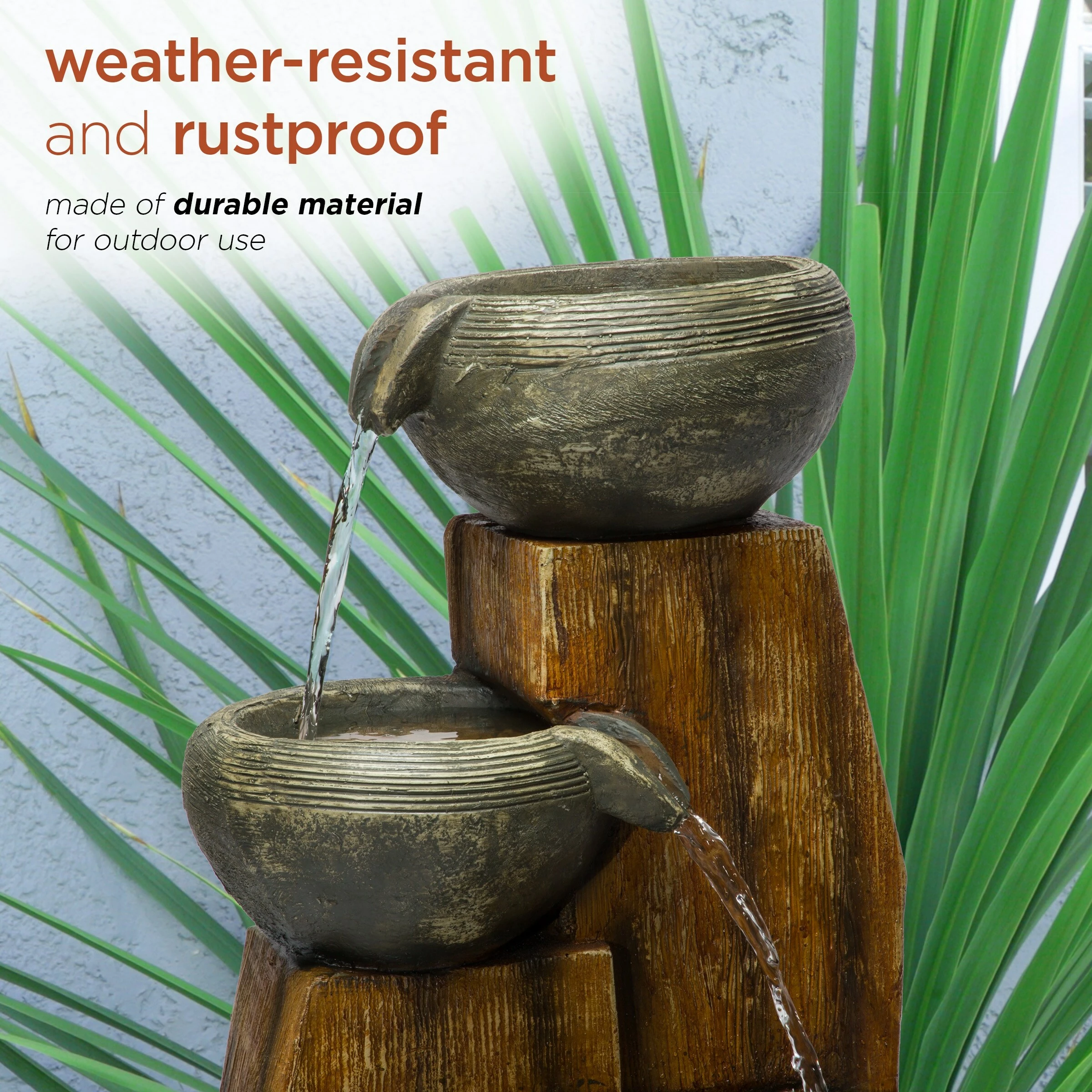 Coupon π€© Alpine Corporation 40" Tall Cascading Rustic Bowls Fountain With LED Lights Yard Decoration π - Image 7