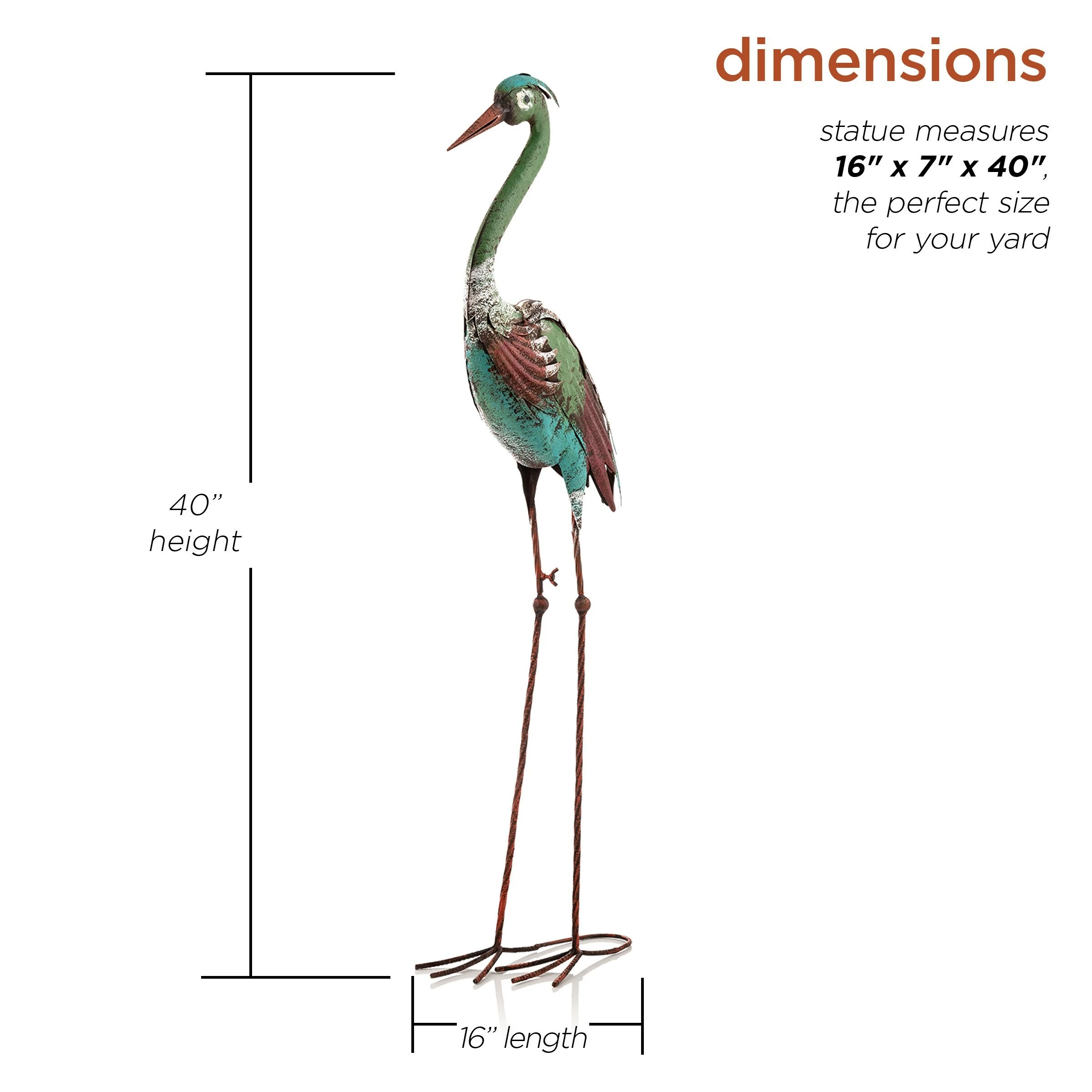 Top 10 β Alpine Corporation 40" Tall Outdoor Rustic Metal Crane Statue Yard Art Decoration β¨ - Image 3